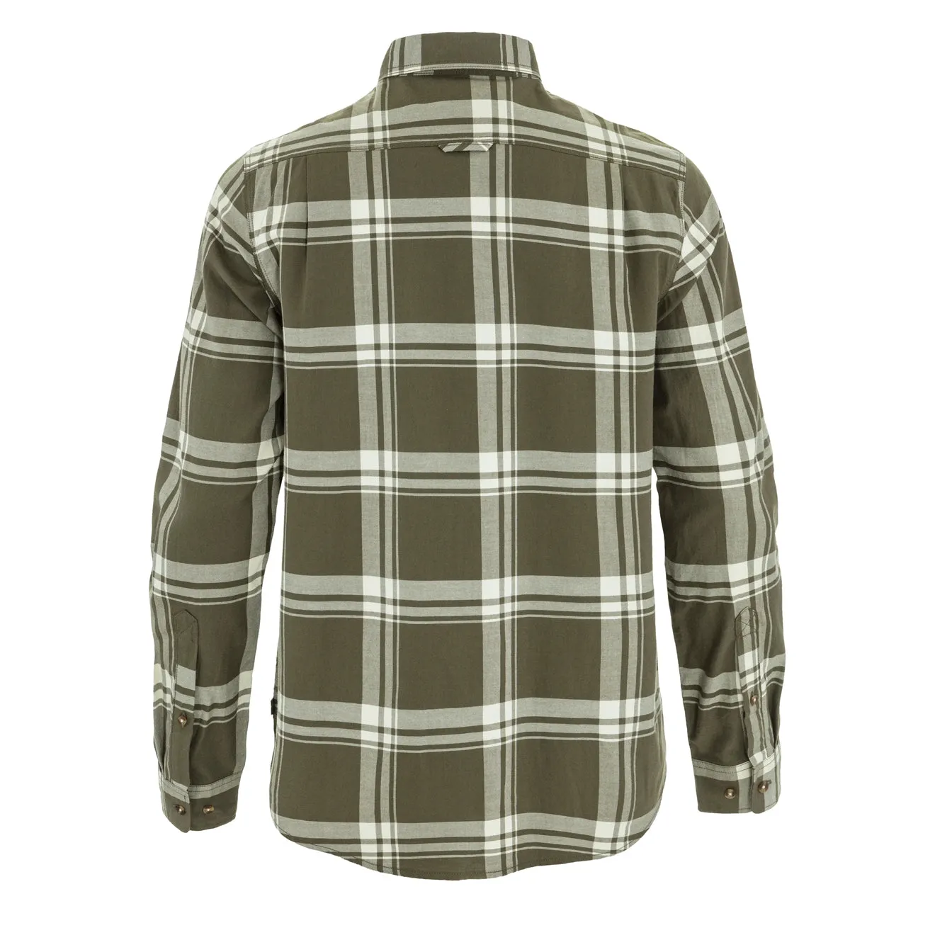 Odor Control Technology Athletic Look Fjallraven Ovik Lite Flannel Shirt Laurel Green / Chalk White