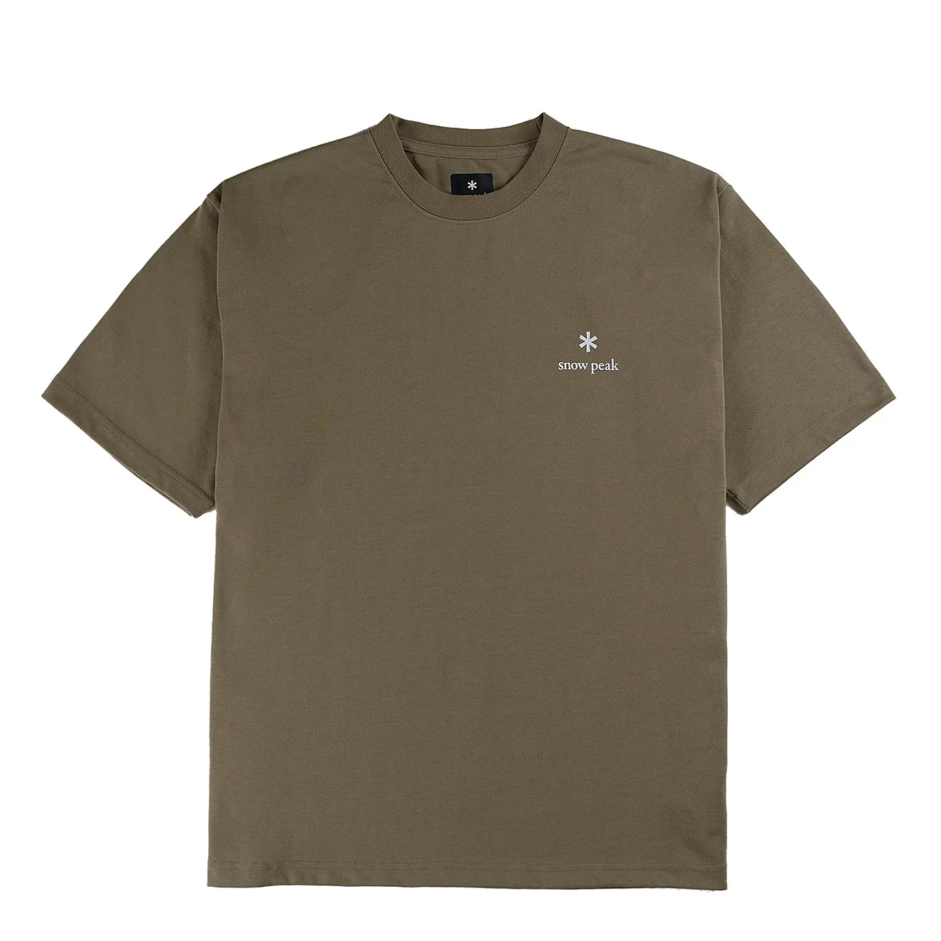 Snow Peak Logo T-Shirt Khaki Relax Fit Design Urban Trend Look
