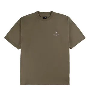 Snow Peak Logo T-Shirt Khaki Teenager coolness Cool and casual