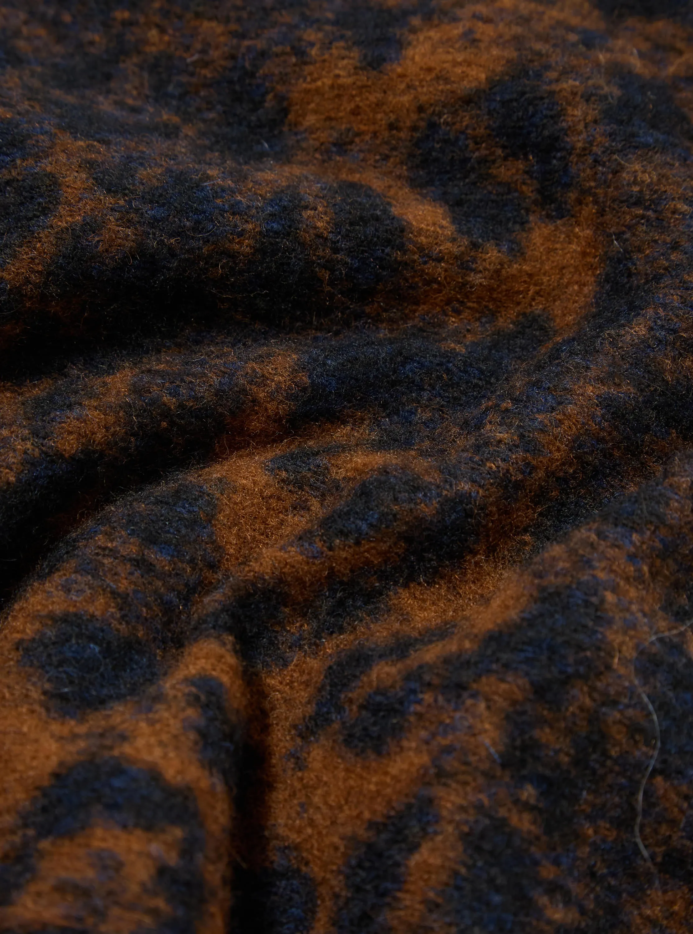 MoistureWickingInterior Universal Works Cardigan Night Leopard Dark Navy / Brown