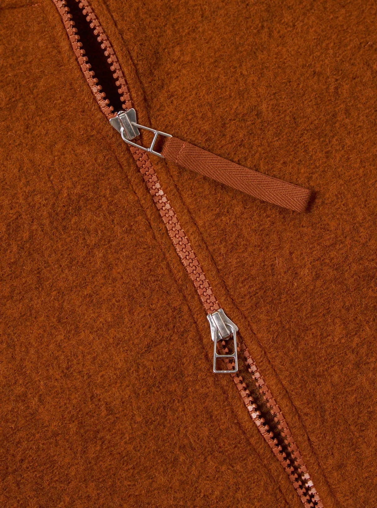 Hypoallergenic Padding Multi Pocket Layout Universal Works Wool Fleece Zip Bomber Rust