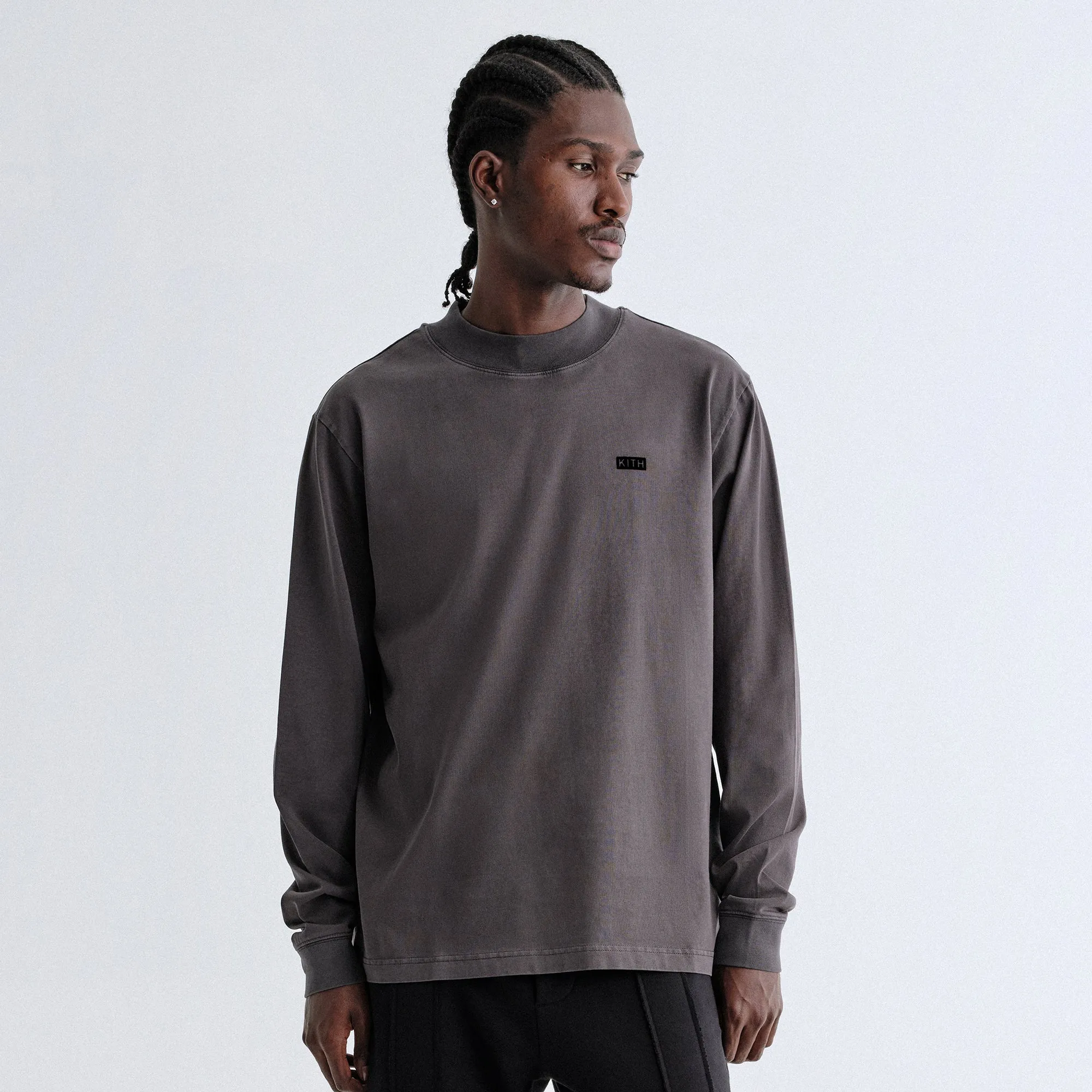 Kith Long Sleeve Mock Neck LAX Tee - Carbon Soft Material