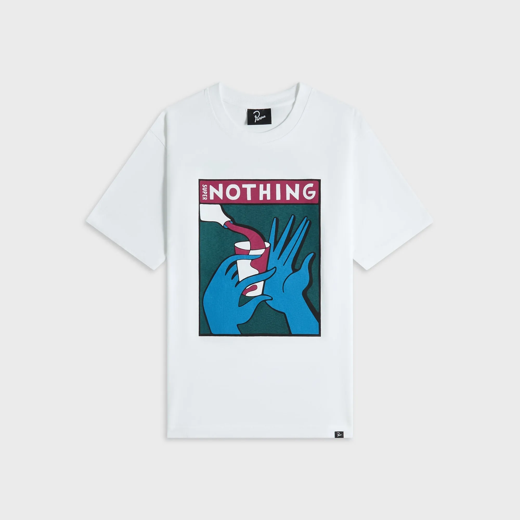 by Parra Super Nothing Tee - White Tagless Design crew neck