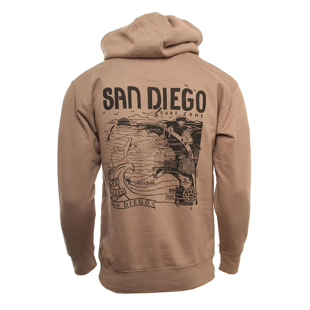 Hansen Mens Sweatshirt San Diego Map Hoody Stylish Layer