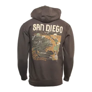 Hansen Mens Sweatshirt San Diego Map Hoody Cold Weather