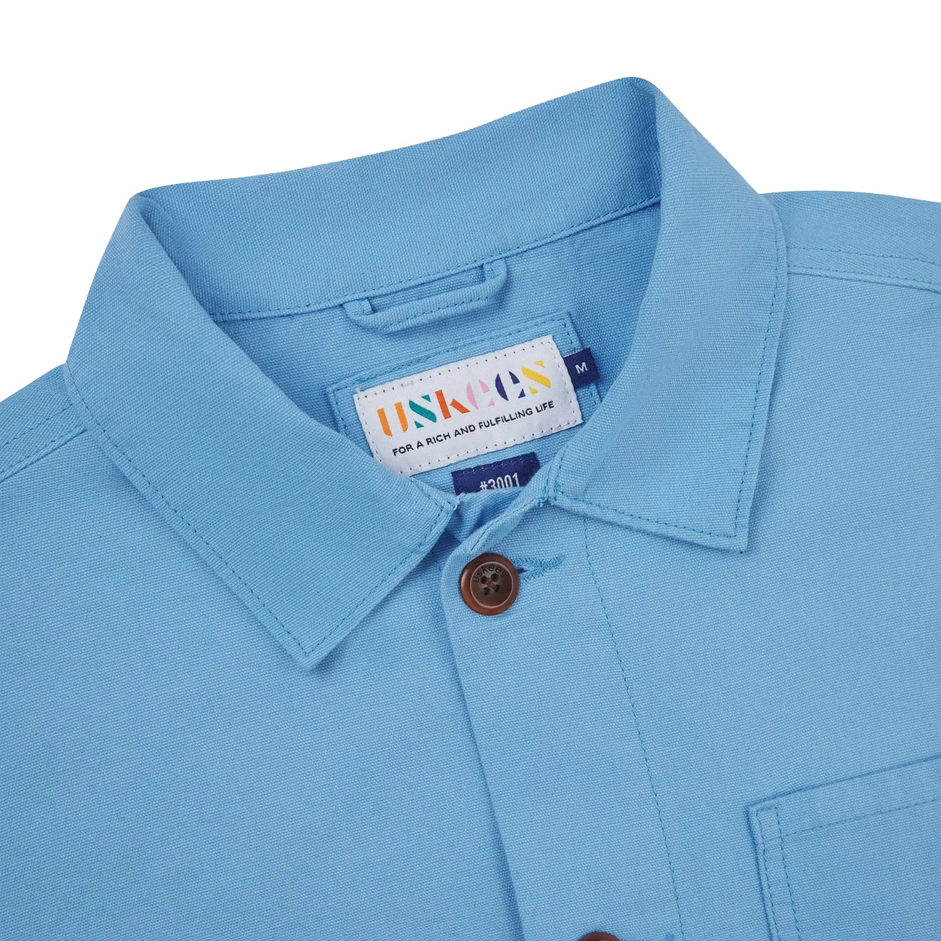 Work-to-Weekend Uskees 3001 Buttoned Overshirt Powder Blue
