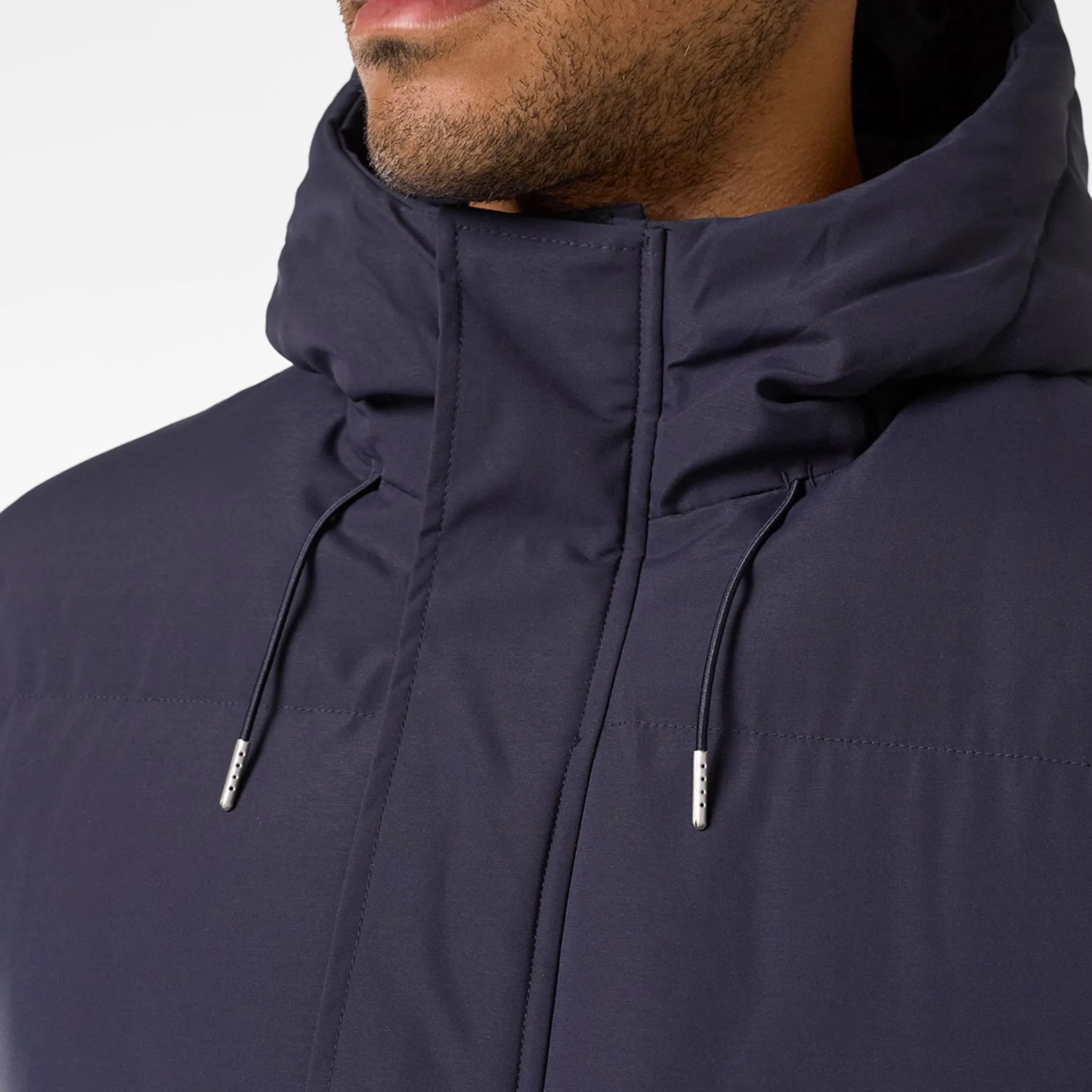 Mesh Venting Reinforced Collar Structure Utility Smart Puffer | Navy