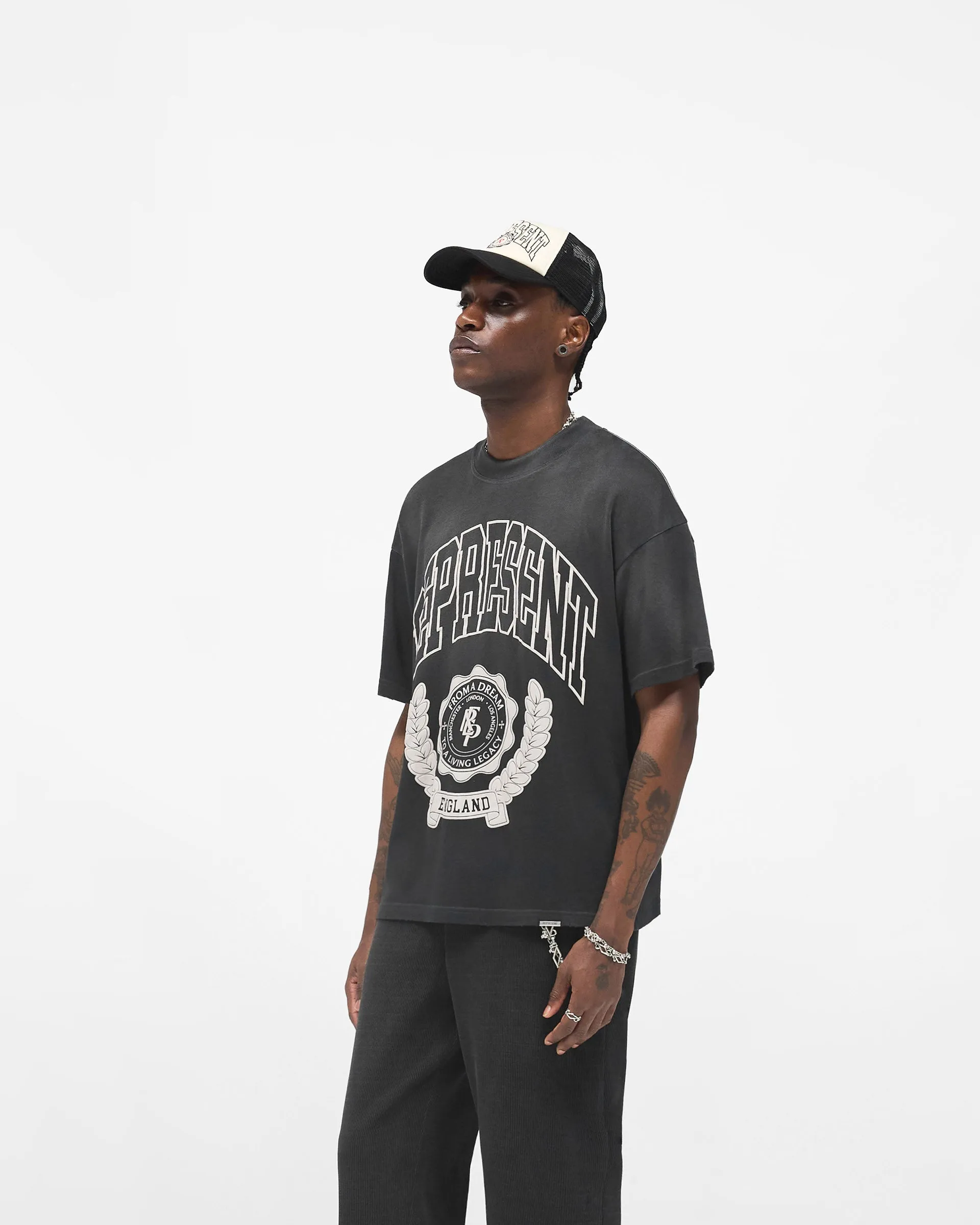 Legacy Crest T-Shirt - Stained Black Soft Finish