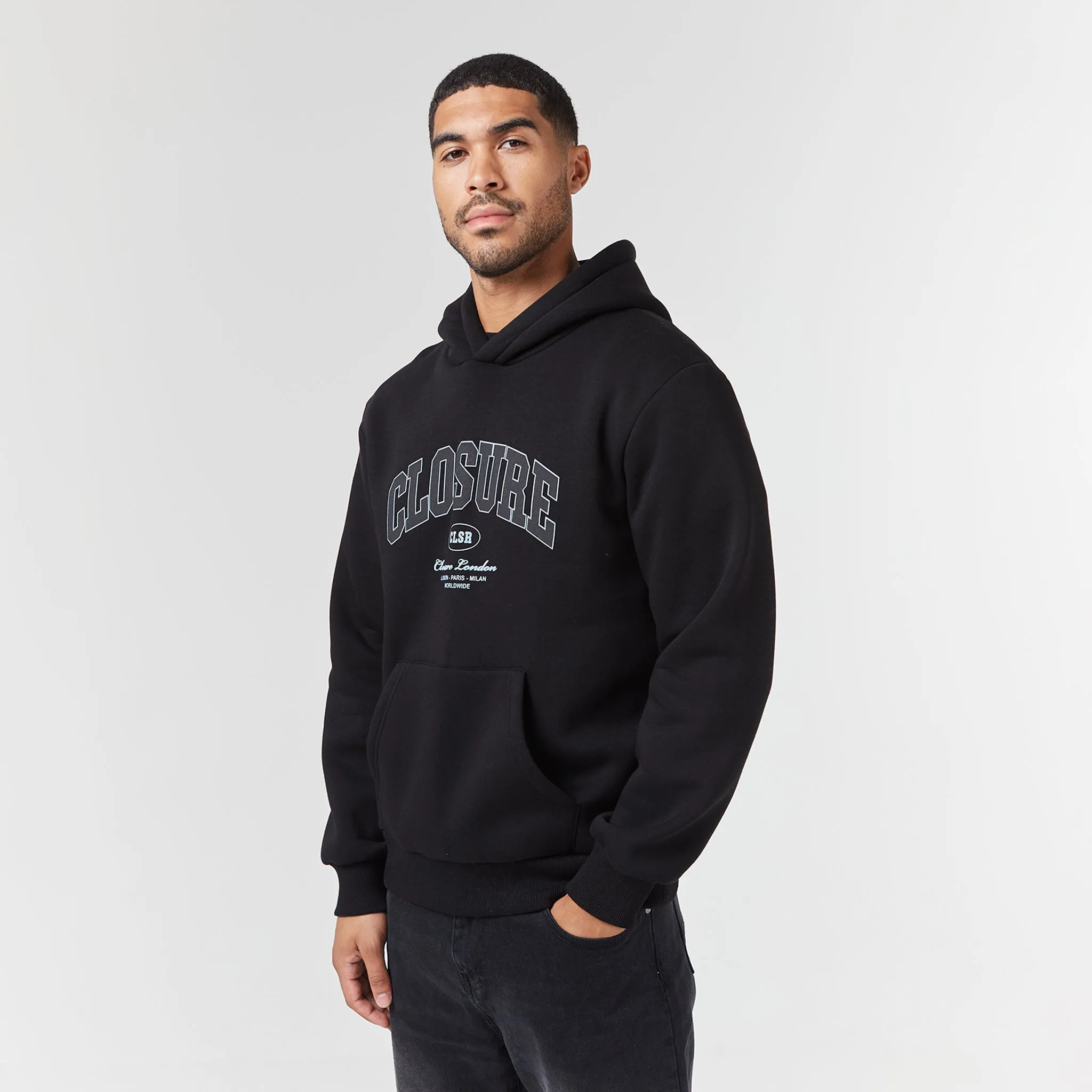 Varsity Hoodie | Black Buttoned Premium Style