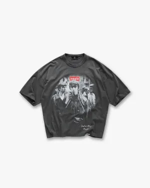 Represent X Oasis Definitely Maybe T-Shirt - Washed Black Breathable mesh panel