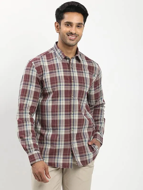 Layering Piece Fairtrade Men Checked Full Sleeve Cotton Shirt