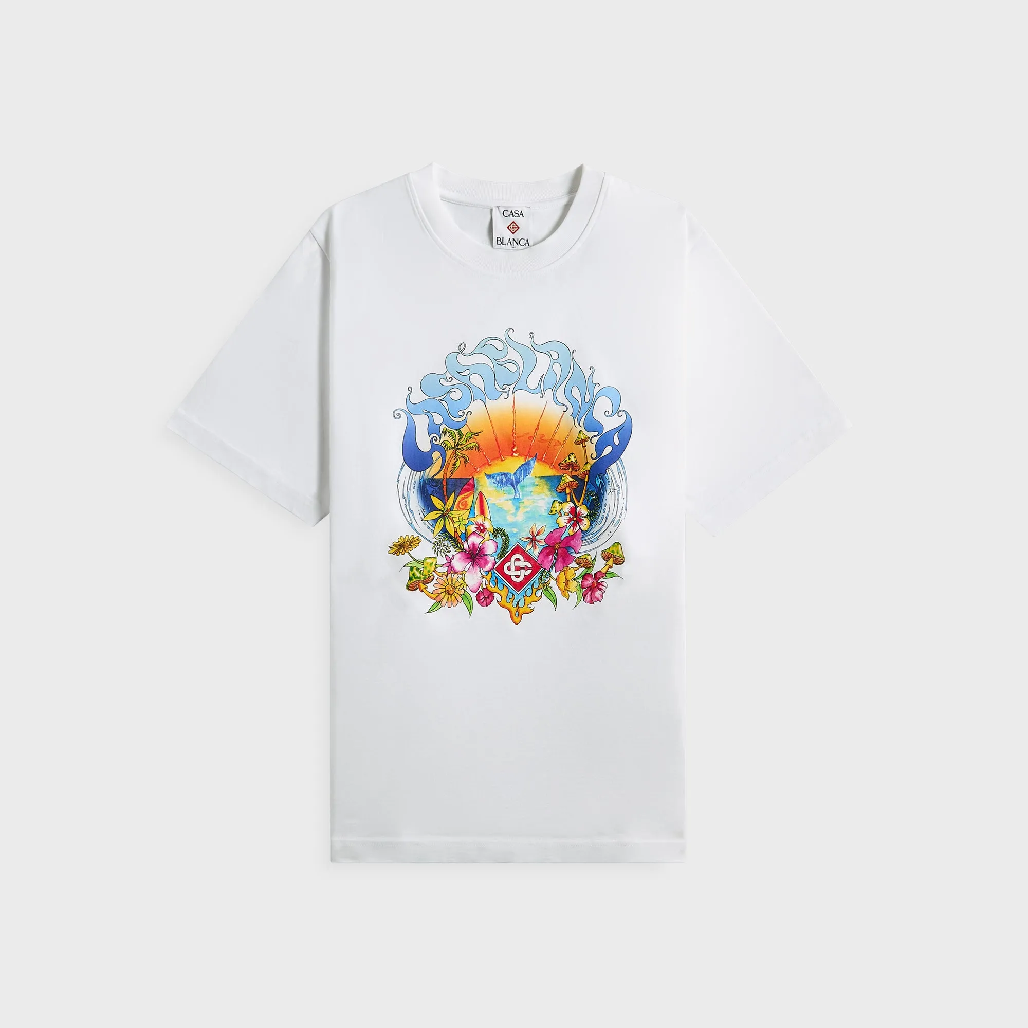 Relaxed Everyday Wear Casablanca Surf Trip Printed Tee - White