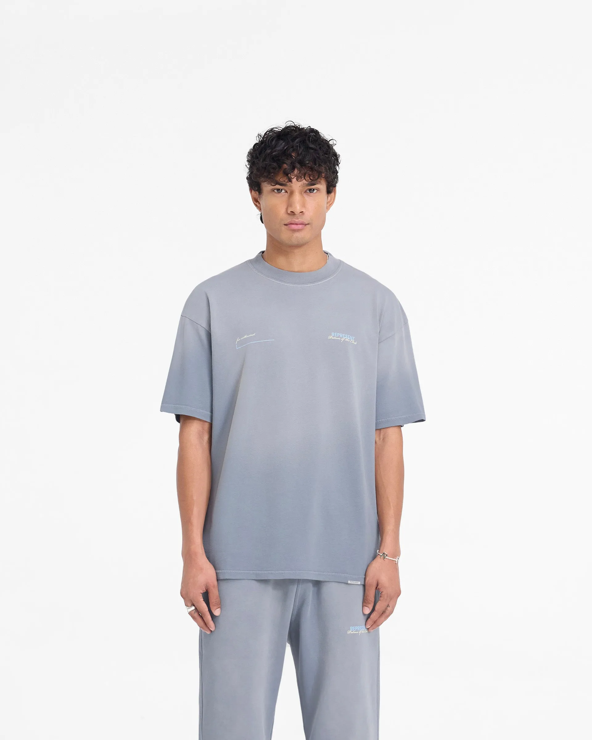 Cozy Comfort Design Soft Touch Fabric Patron Of The Club T-Shirt - Washed Grey