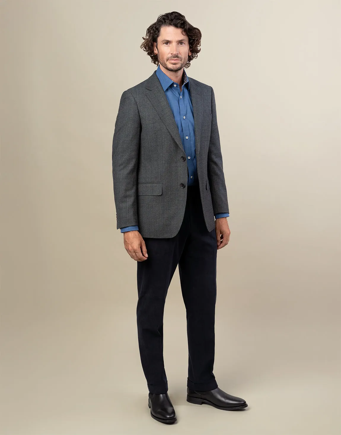 Roomy Fit SeamlessPocketDesign Evans Navy Brushed Cotton Trouser