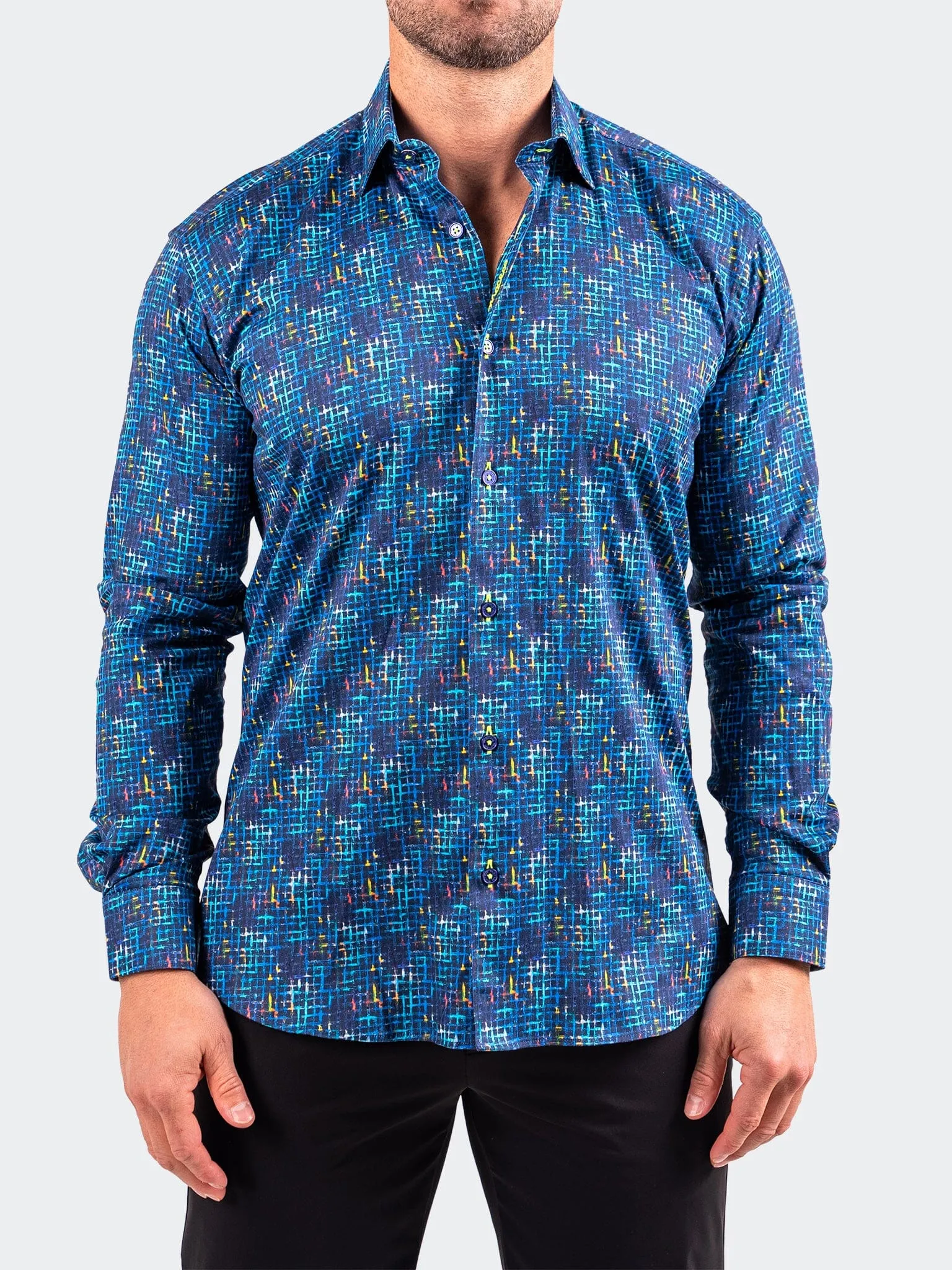 Oversized Fit bohemian flair Fibonacci Resistance0326 Blue