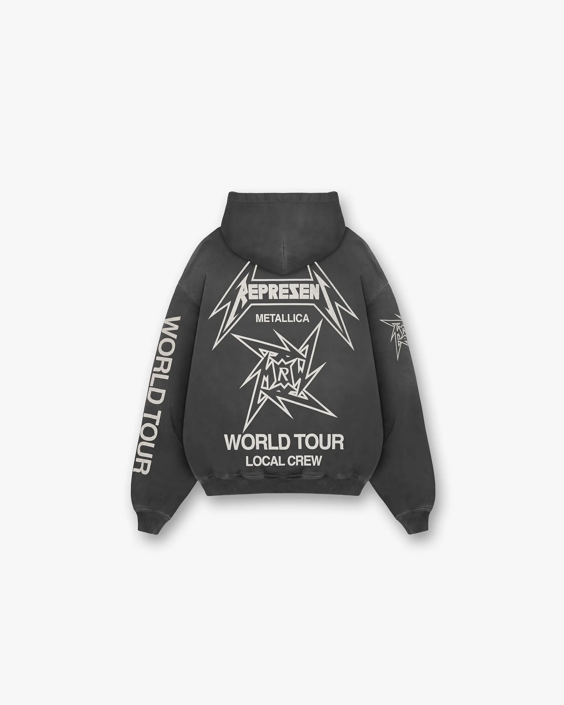Represent X Metallica Local Crew Zip Hoodie - Stained Black Premium Style product sporty appeal