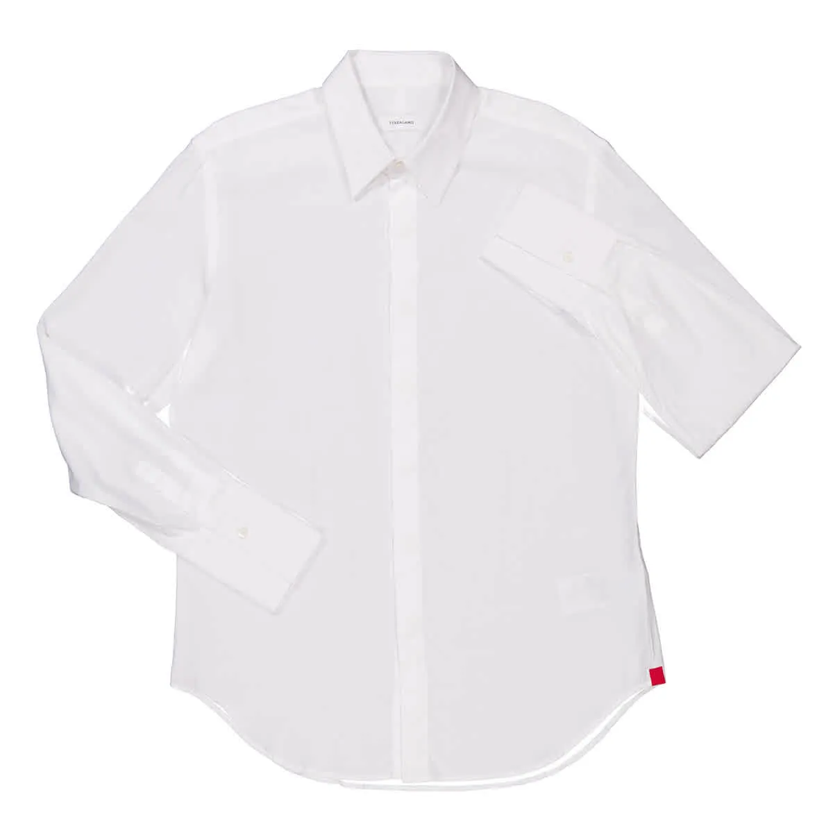 Ferragamo Logo Jacquard Long-Sleeved Sport Shirt Relaxed Comfort Wrinkle Resistant Finish