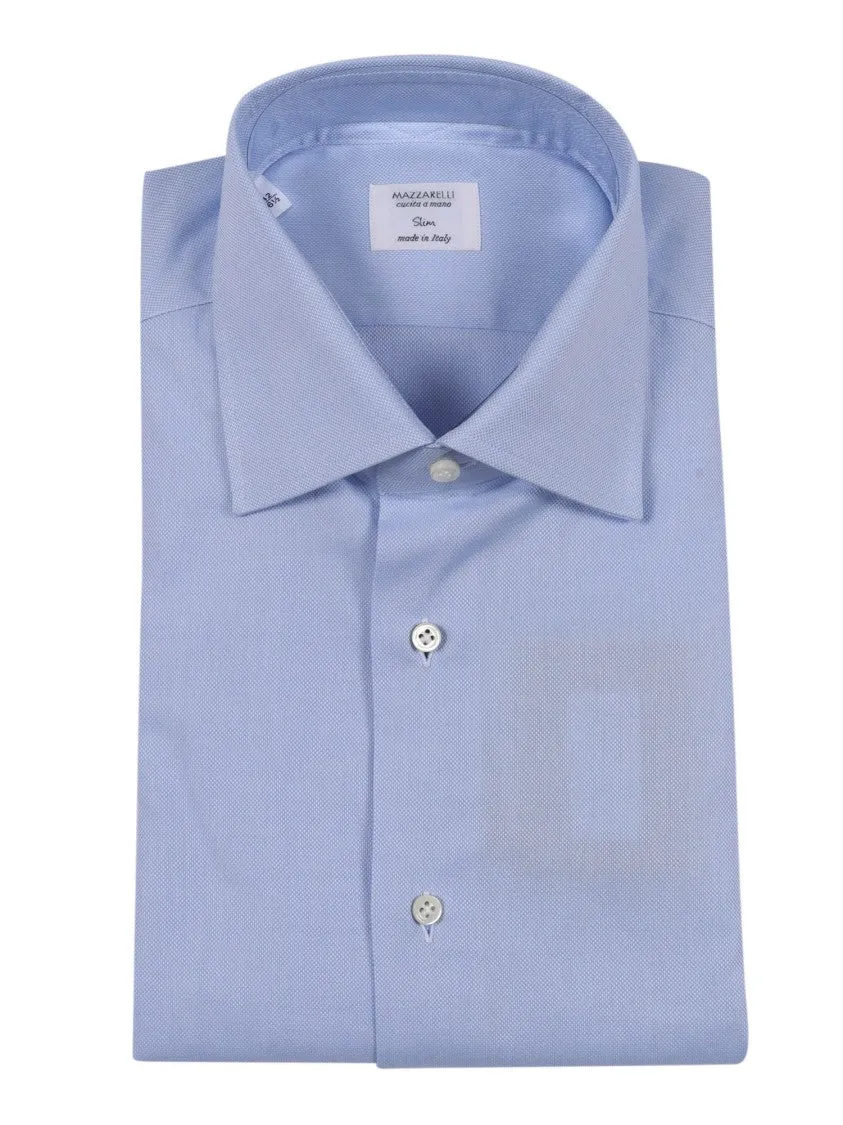Slim-Fit Royal Blue Oxford Cotton Shirt Classy Detail