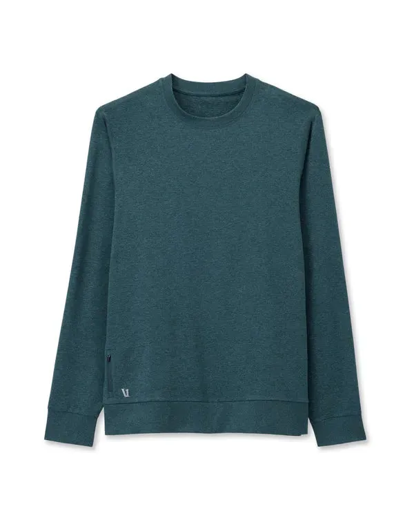 Vuori Mens Sweatshirt Ponto Performance Crew wrinkle free Houndstooth