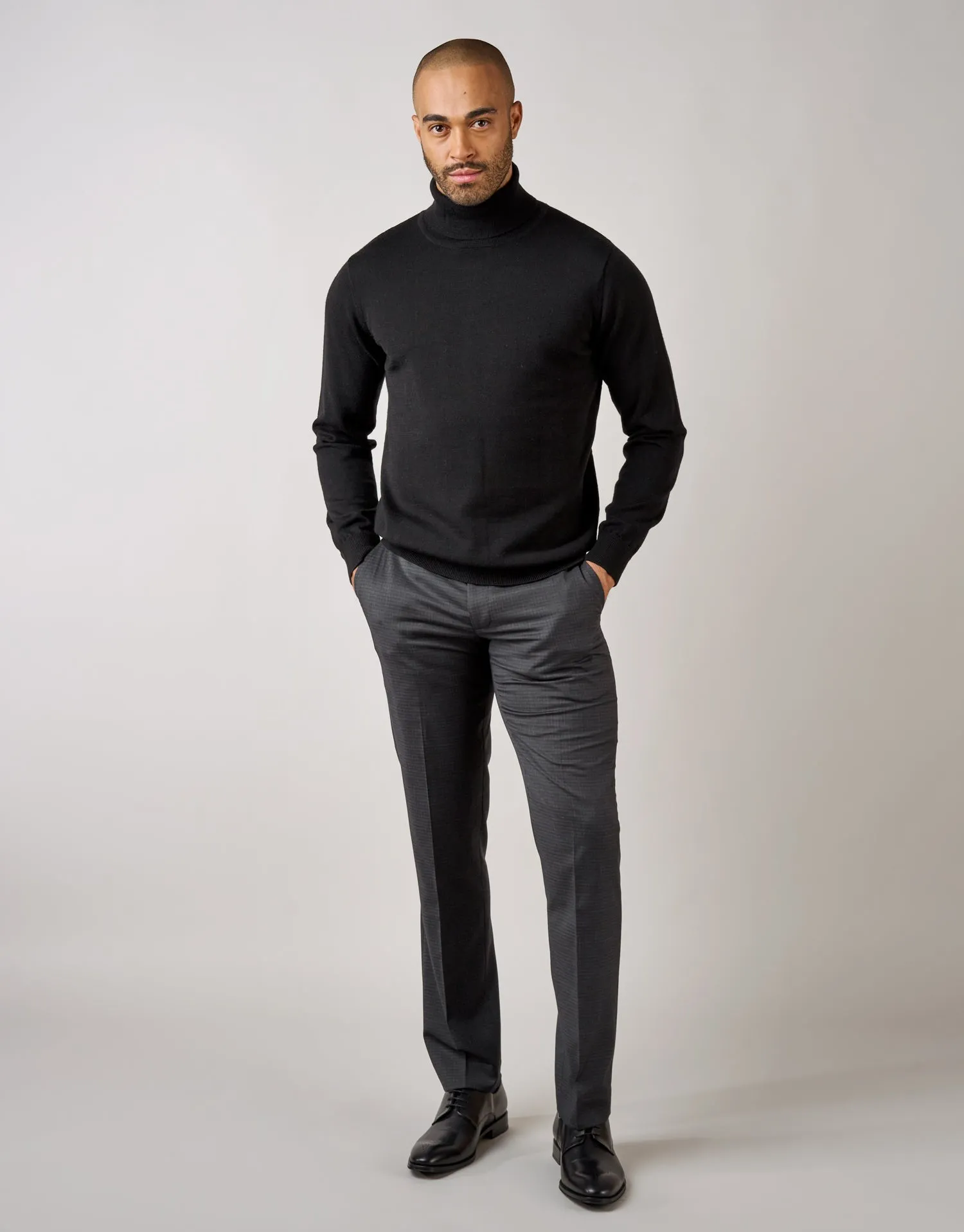 Quick Release Buckle Urban Ready Lotus Charcoal Textured Check Suit Trouser