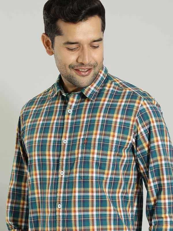 Men Checked Full Sleeve Cotton Shirt Layered Look