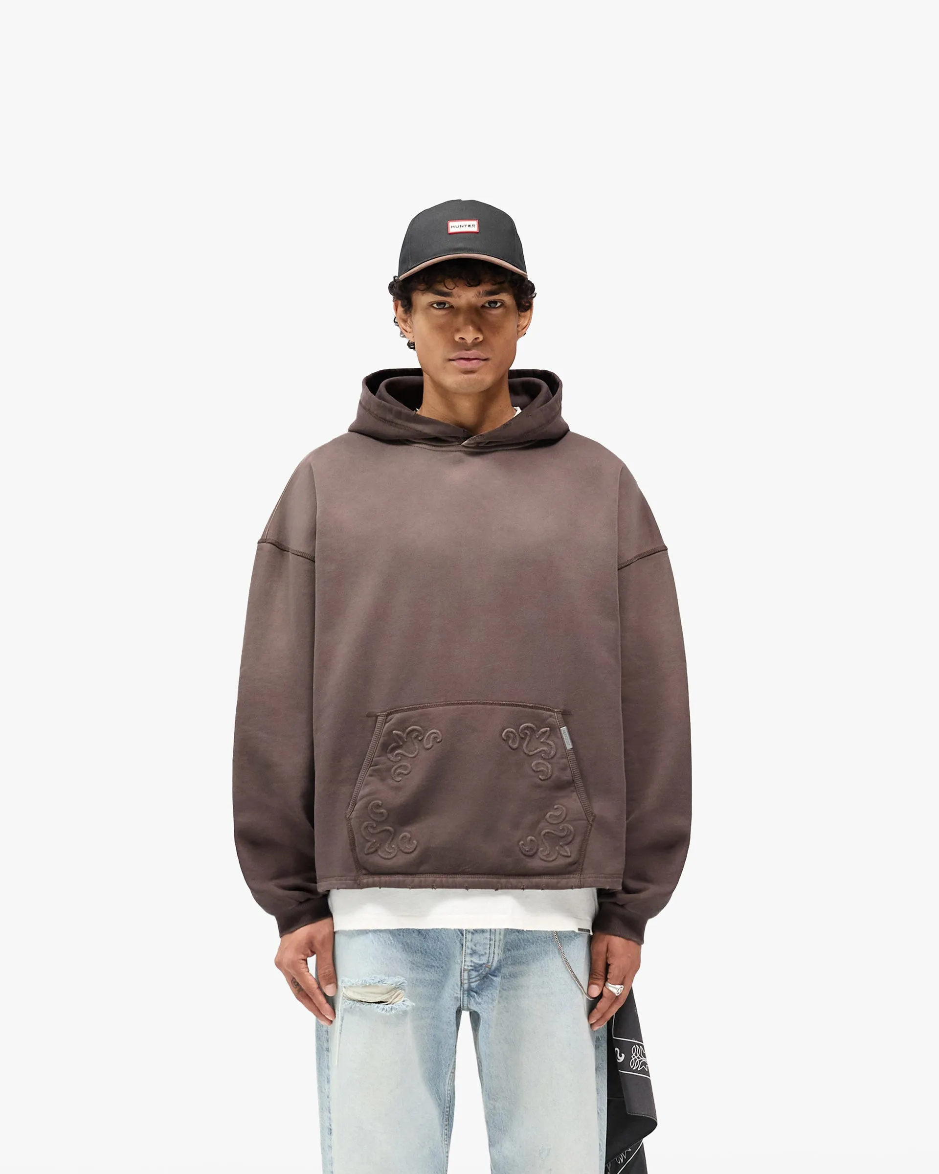 product tag identification Represent X Hunter Hoodie - Stained Brown