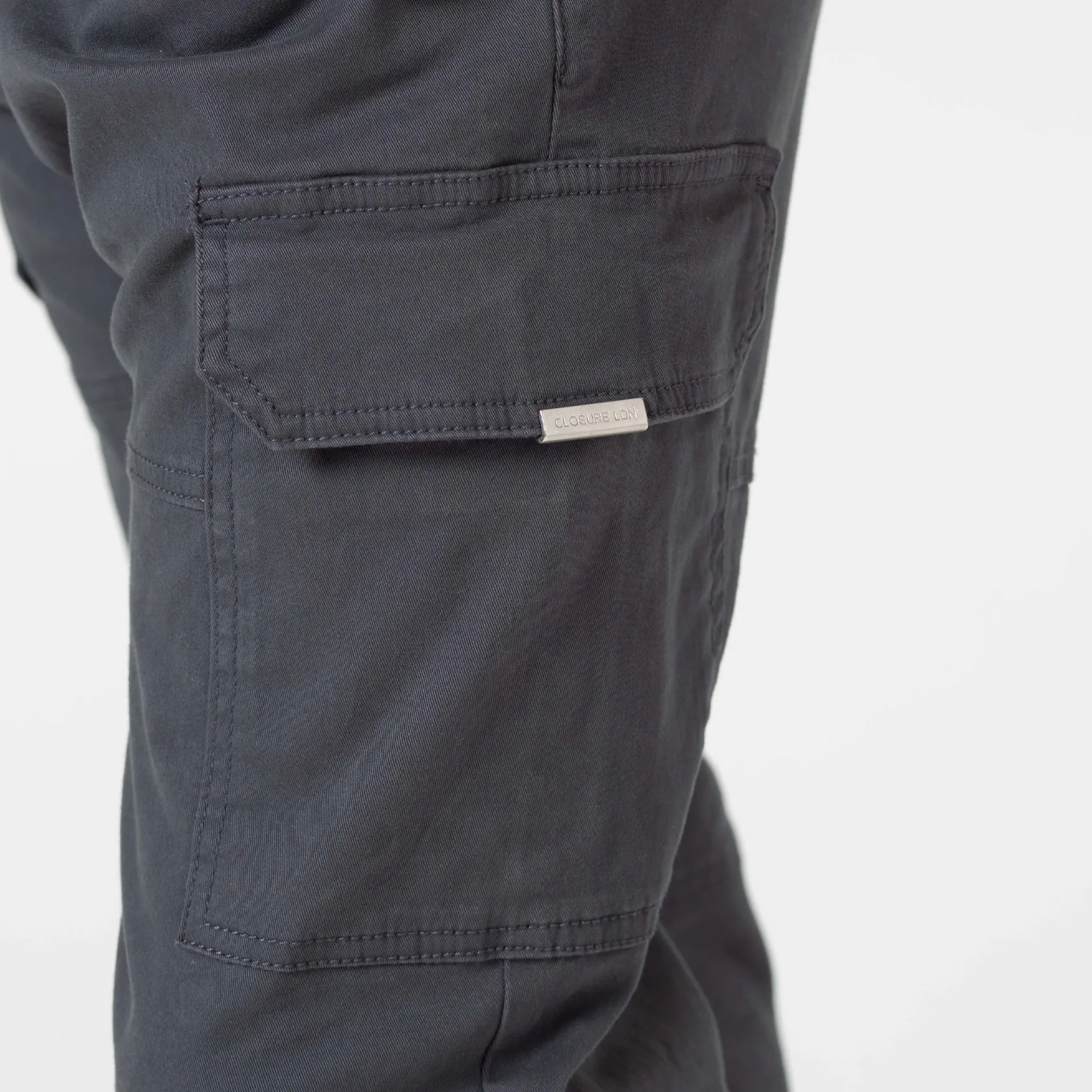 Washed Open Hem Cargo Pants | Charcoal Functional Comfort Wear