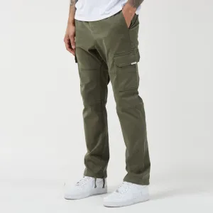 Washed Open Hem Cargo Pants | Khaki Casual Performance Wear Softened Hem