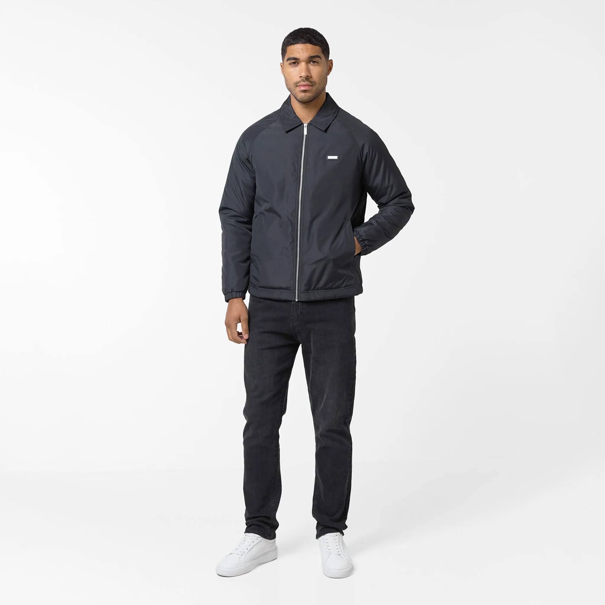 Eco Friendly Production Padded Coach Smart Jacket | Black