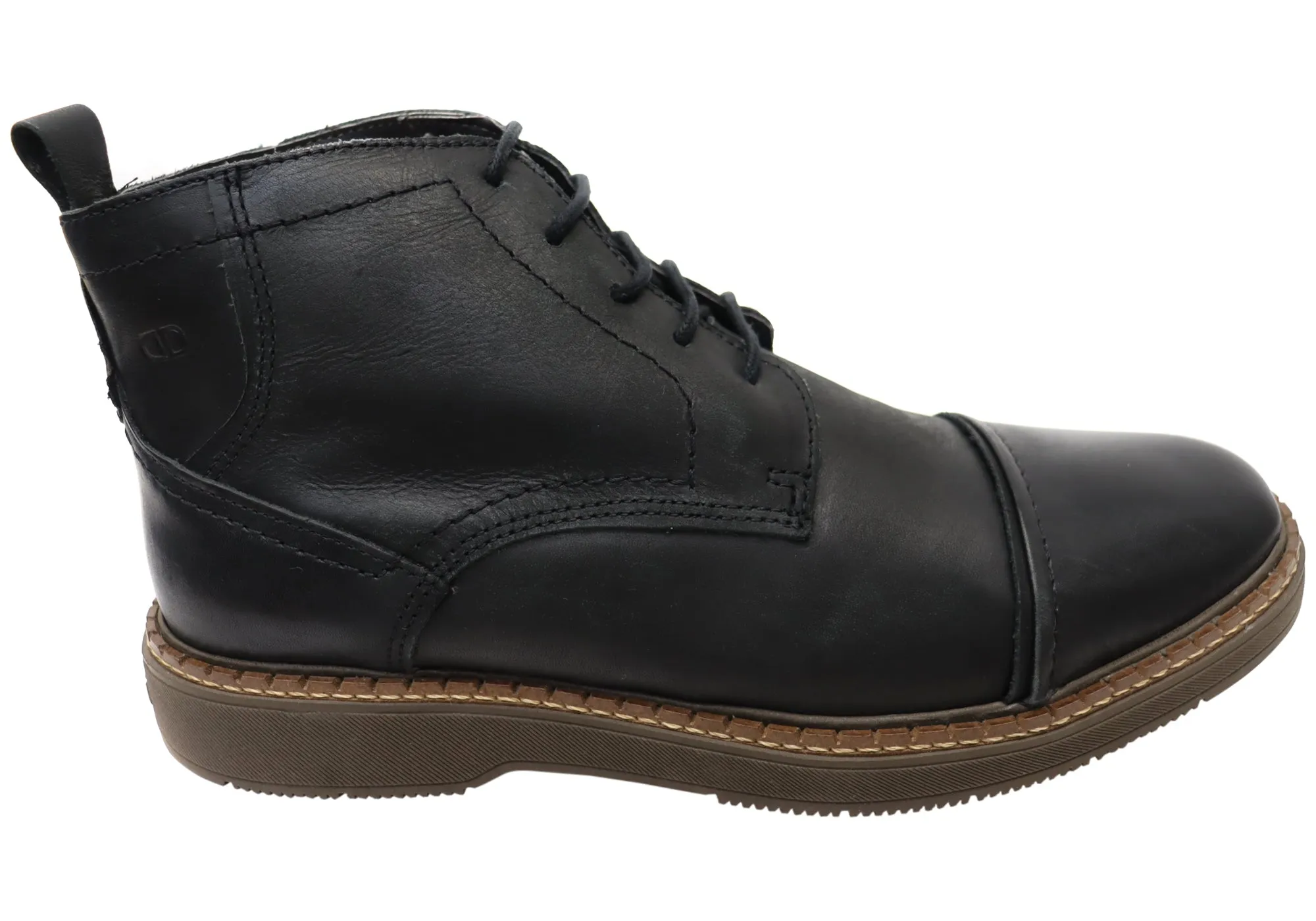 Democrata Newman Mens Brazilian Comfortable Leather Lace Up Boots Wide Sole