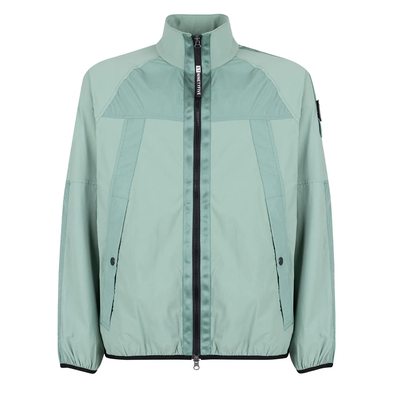 ST95 4 Way Stretch Zip Through Mid Green Matte Surface Texture