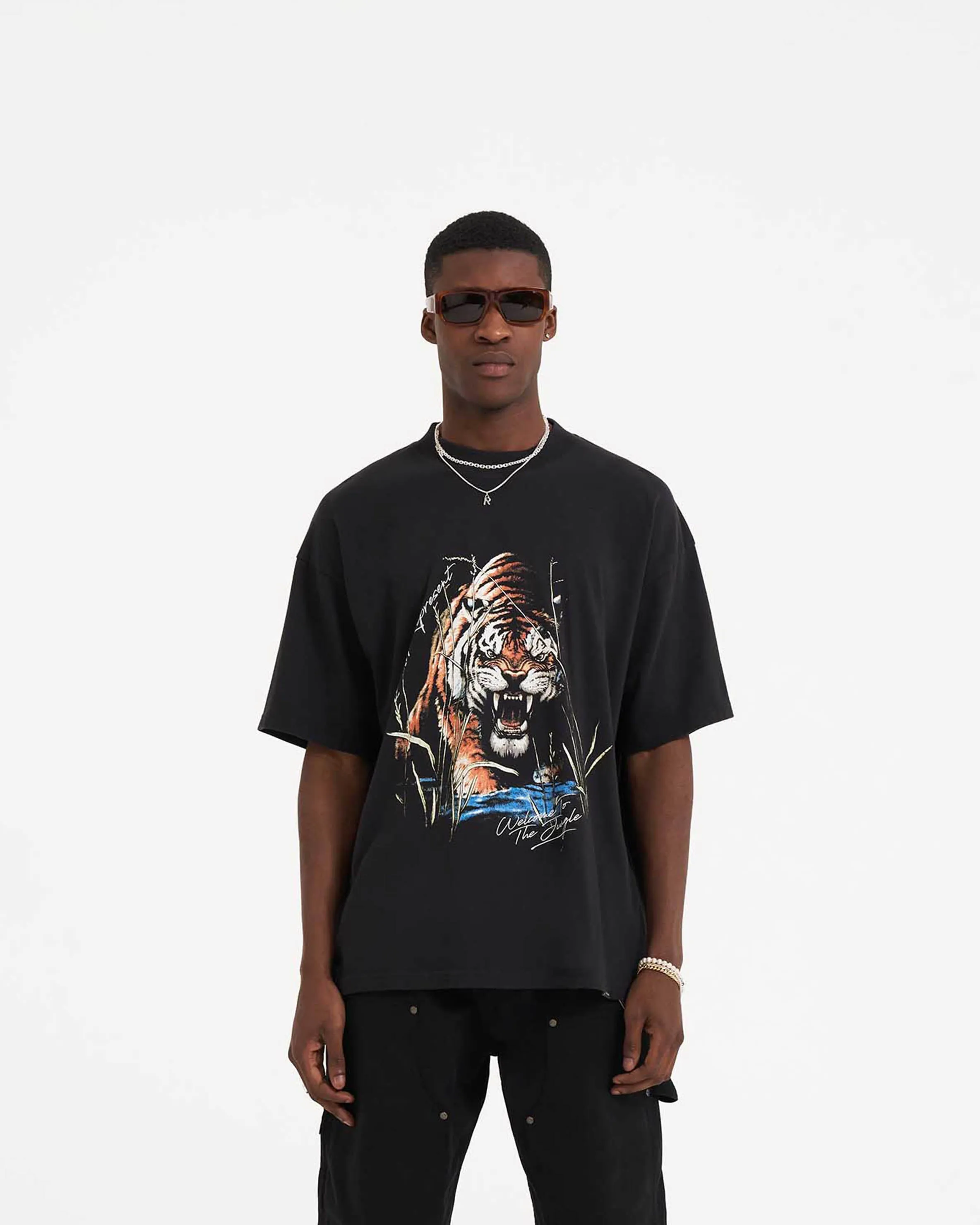 Welcome To The Jungle T-Shirt - Off Black Soft and Light Wear