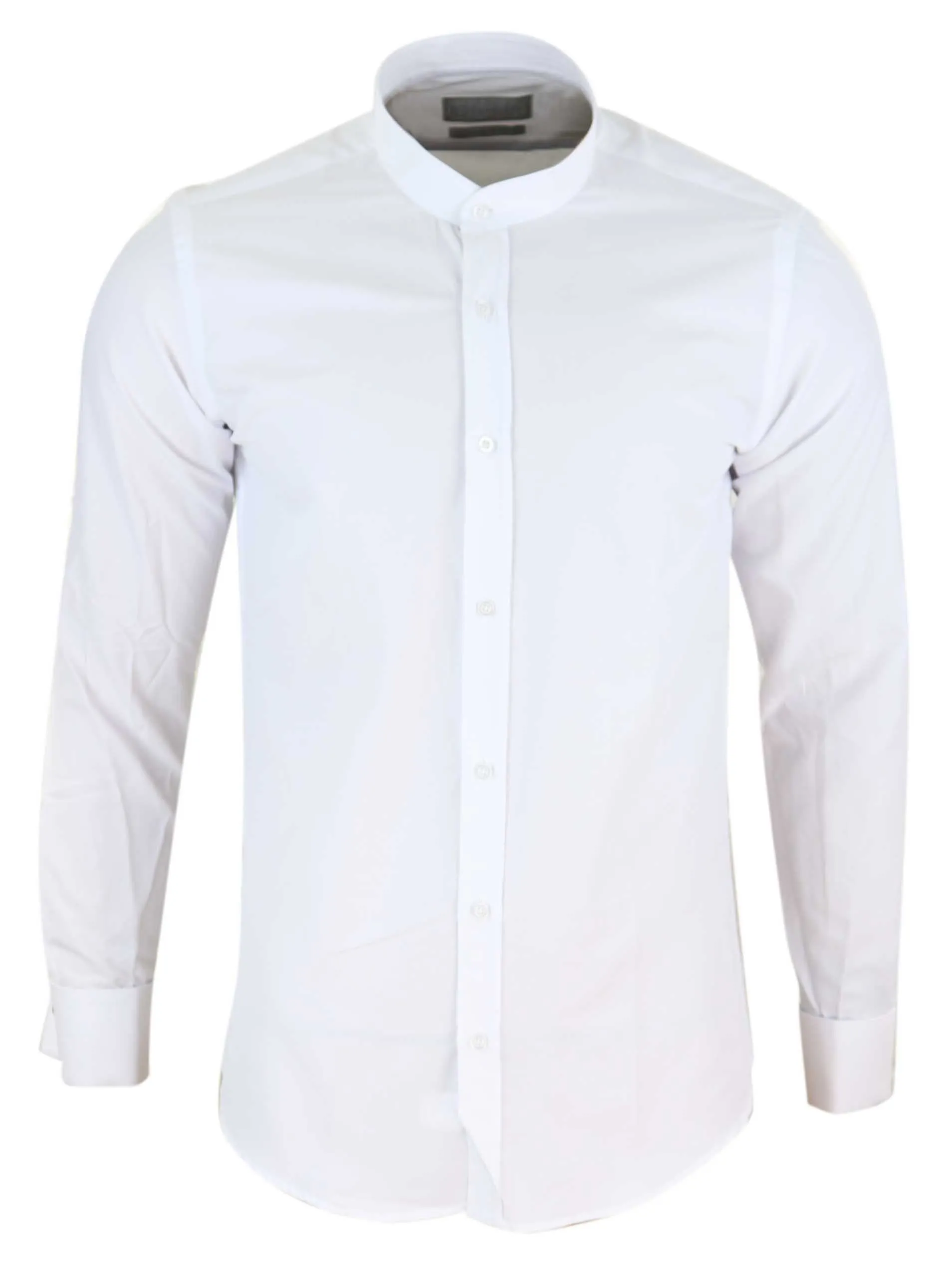 White Classic Nehru Collar Button Shirt Regular Fit Casual Fit