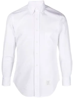 Simple Comfort White Cotton Button-Down Detail Shirt