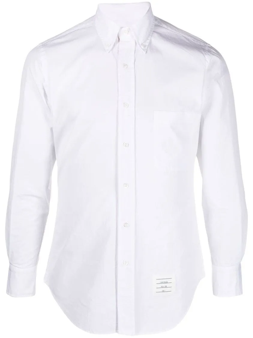 Simple Comfort White Cotton Button-Down Detail Shirt