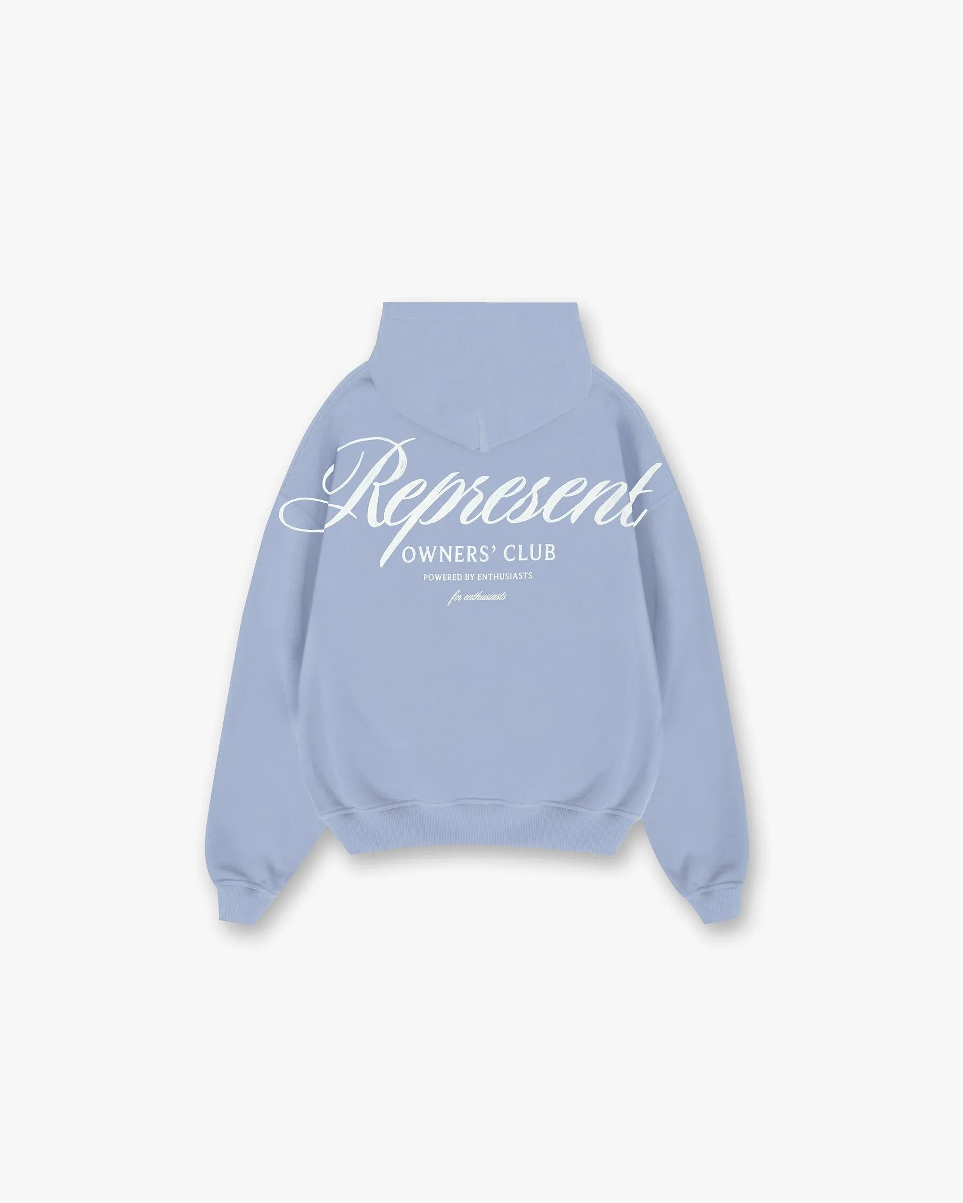 product lace femininity keychain accents Represent Owners Club Script Hoodie - Dusty Blue