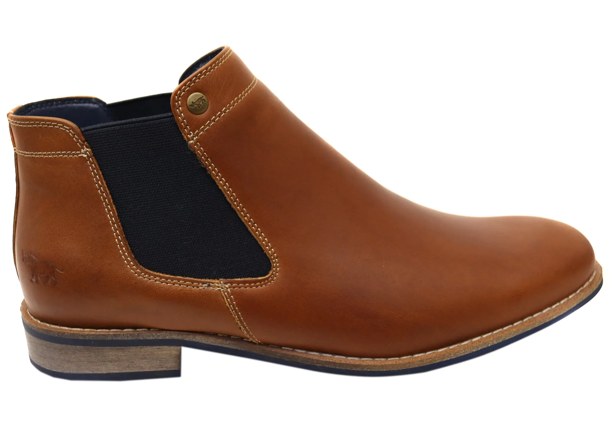 Neutral design Wild Rhino Drake Mens Comfortable Leather Chelsea Dress Boots