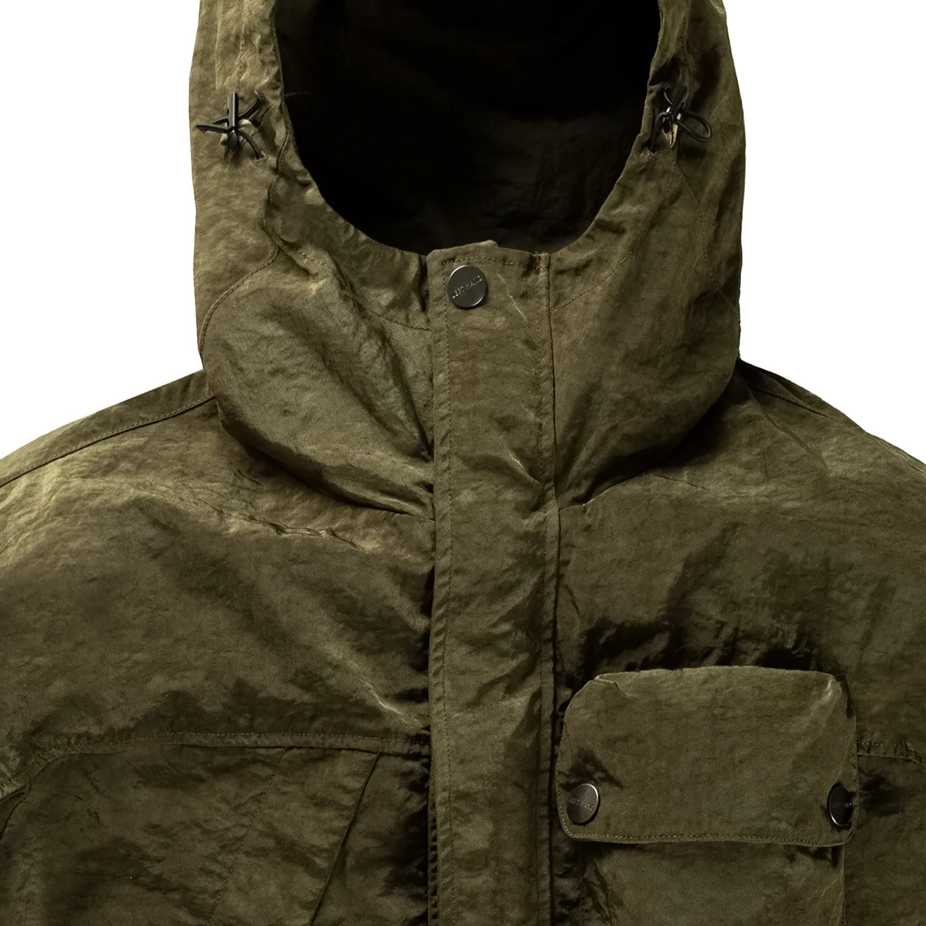 Quilted Stitching Left Hand Enna Parka Olive