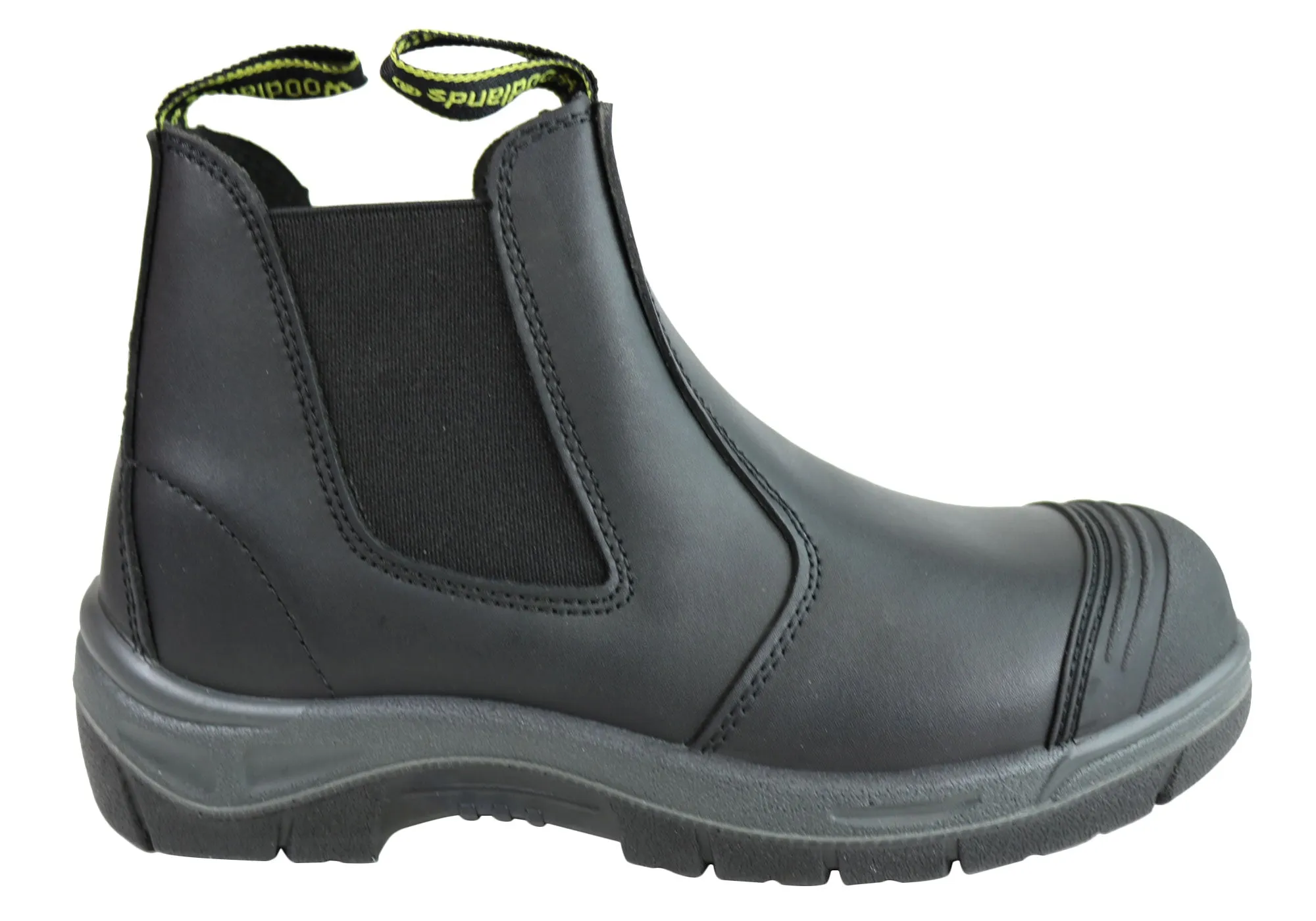 No Laces Woodlands New Foreman Mens Leather Steel Toe Cap Work Boots