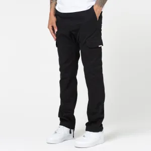 Lightweight Material Travel Ready Fit Washed Open Hem Cargo Pants | Black
