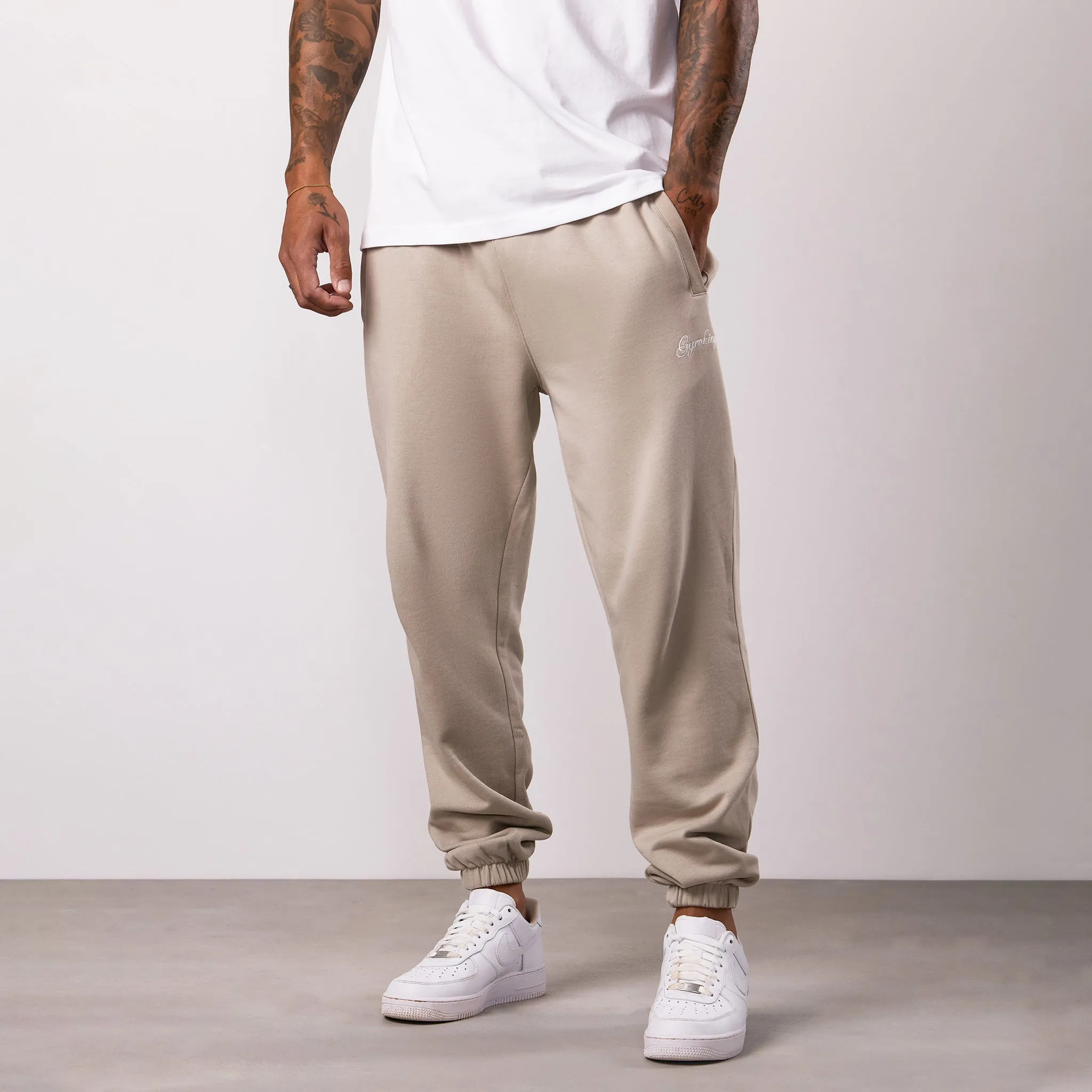 Anti Bacterial Treatment Timeless Utility Gym King Script Relaxed Fit Jogger - Light Sand