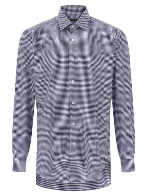Quality Wear Vichy Check Slim Fit Cotton Poplin Shirt