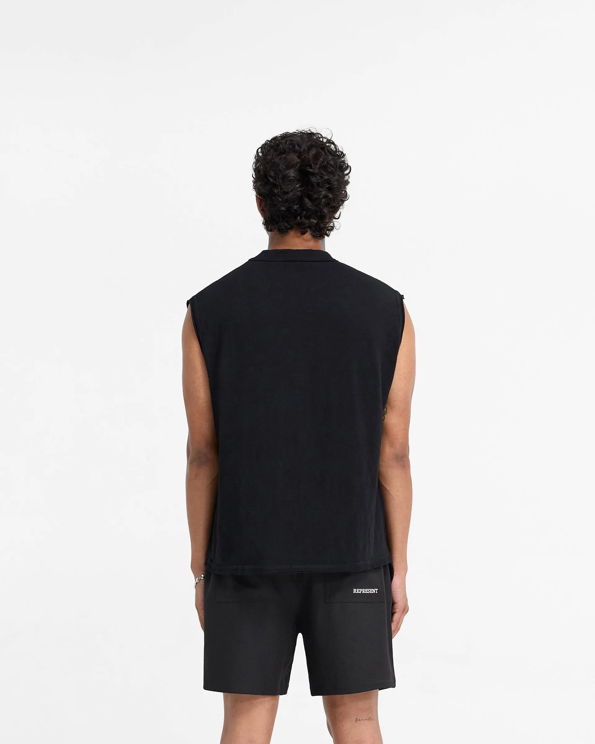 Slub Tank - Jet Black Relaxing Fit Lightweight Comfort Wear