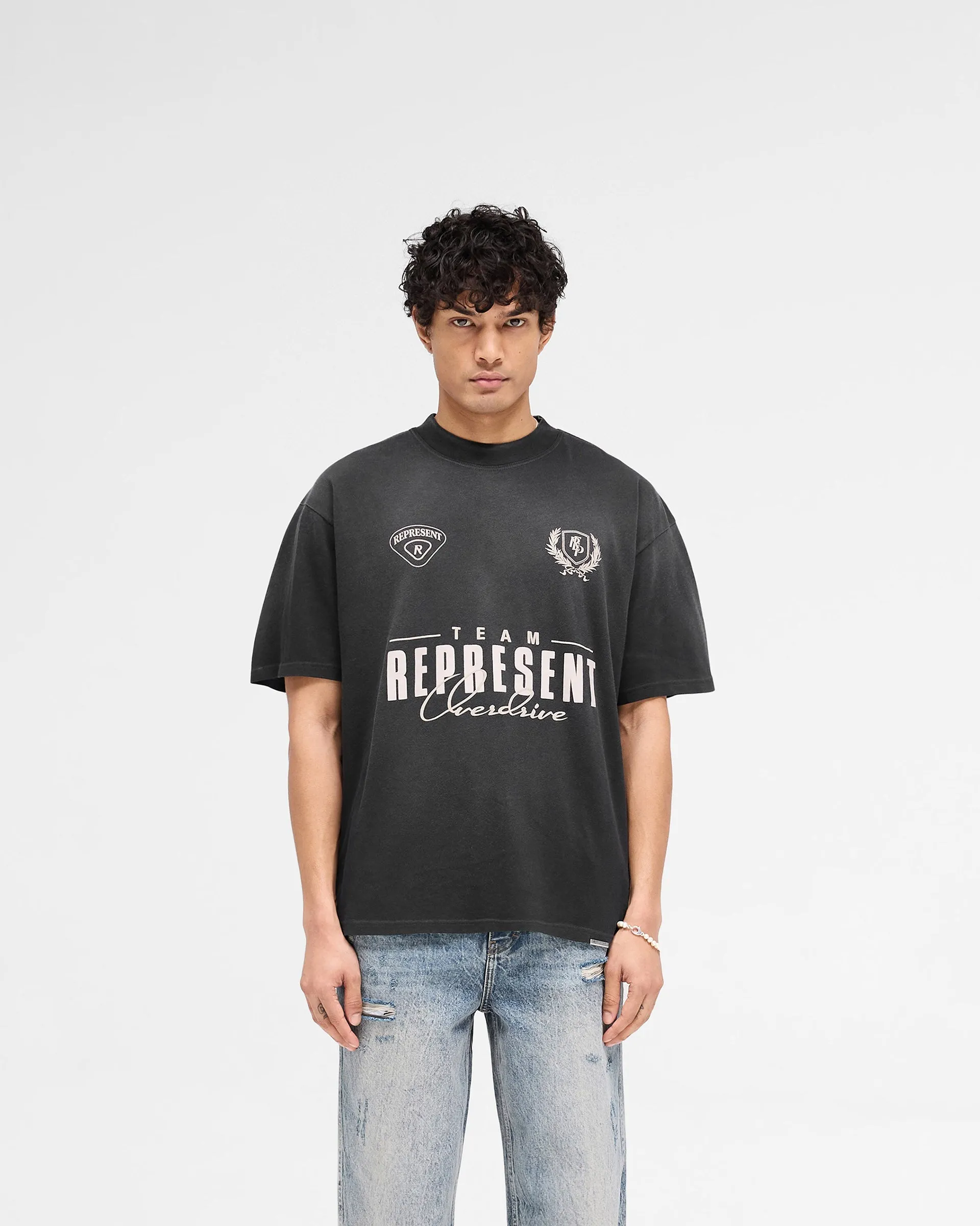 Performance Wear Wide Neck Opening World Championship T-Shirt - Stained Black