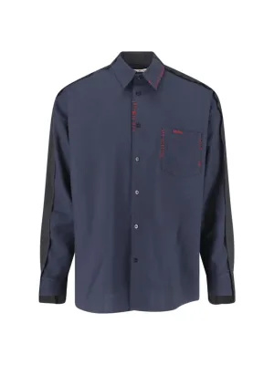 Abstract art Two-Tone Shirt ?C Navy/Red/Black