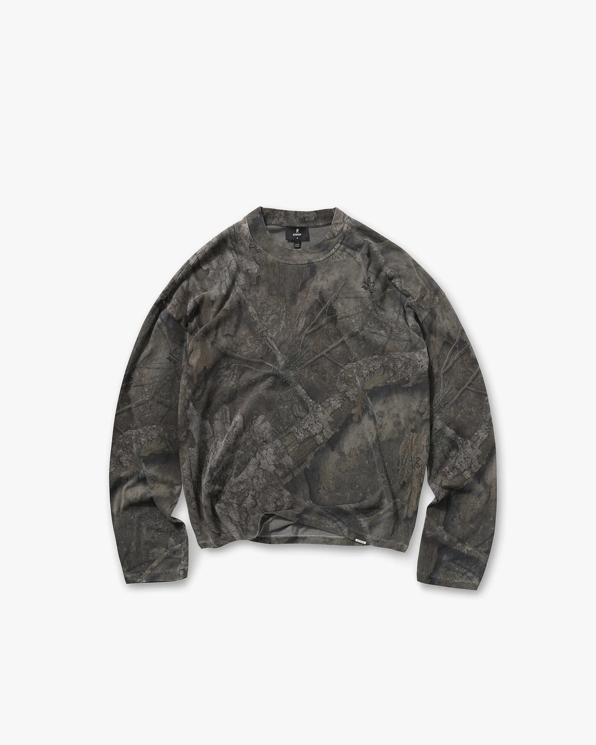 Daily Comfort Style Initial Overdye Realtree? Long Sleeve T-Shirt - Overdyed Black