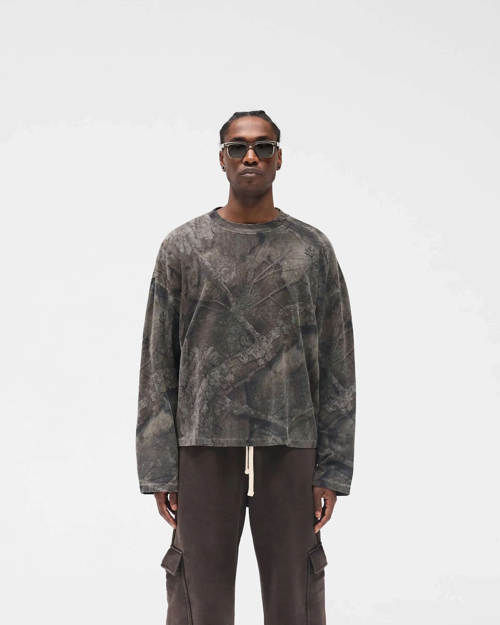 Initial Overdye Realtree? Long Sleeve T-Shirt - Overdyed Black Fashionable Layer