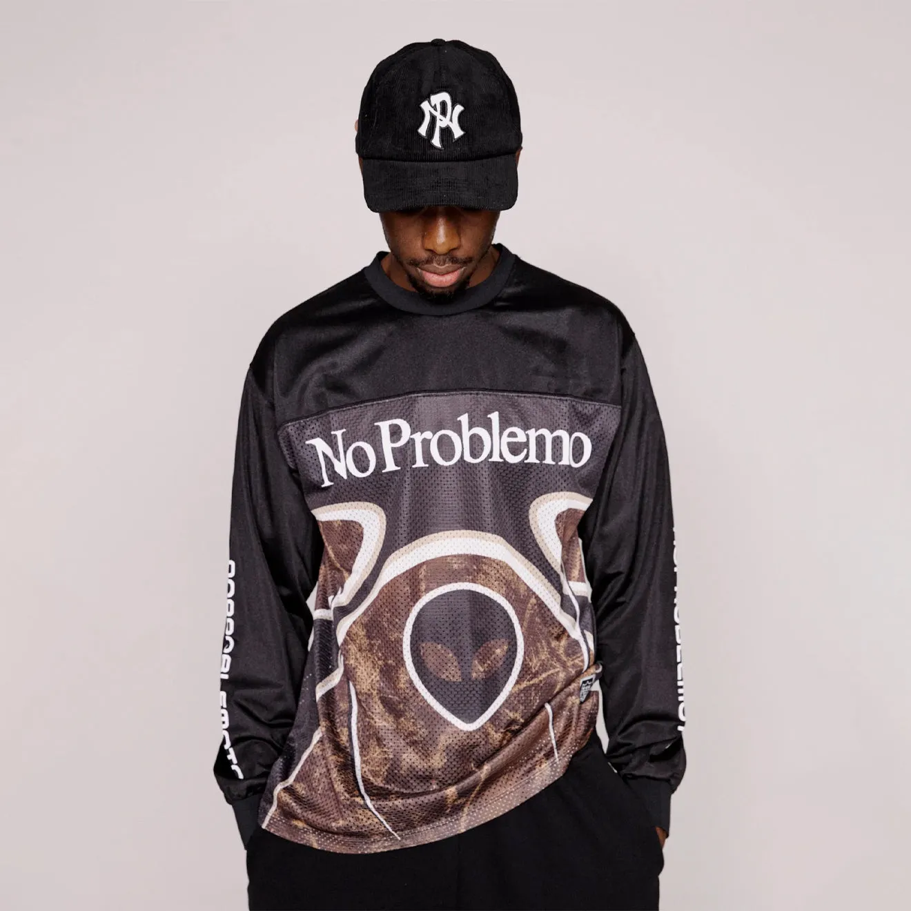 No Problemo Alien L/S Moto Shirt Black Cozy Stretch Fit Cozy and Light