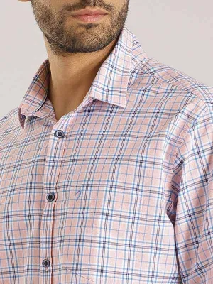Men Checked Full Sleeve Cotton Shirt Quick Release Cuffs
