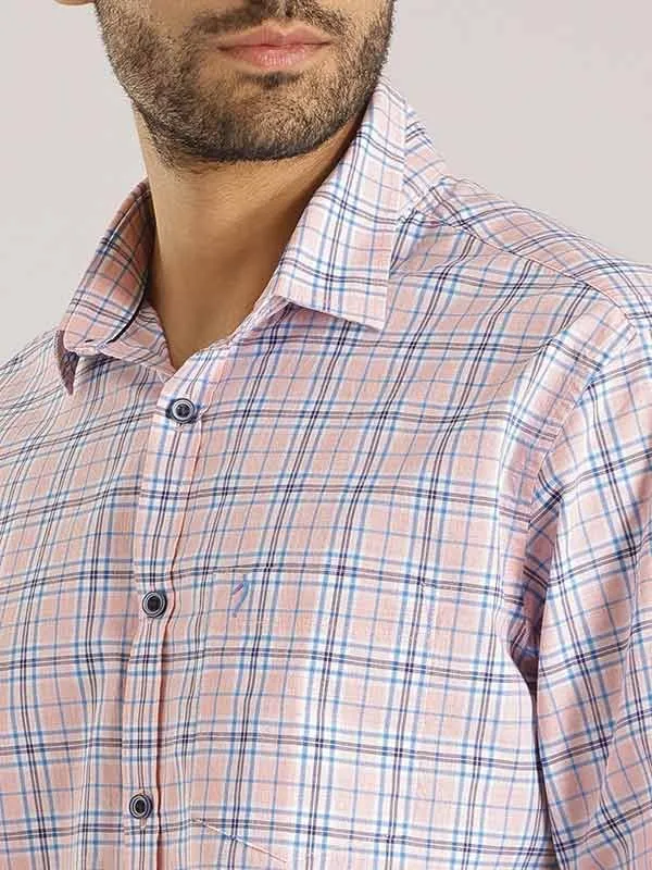 Men Checked Full Sleeve Cotton Shirt Quick Release Cuffs